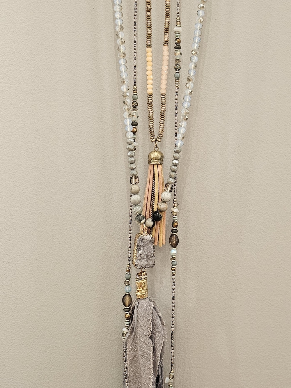 3pc Tassel & Bead Necklace Set